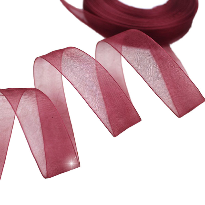 Ribbon Organza Roll - (50 Yards/Roll) 3/4'' (20mm) Wine Red