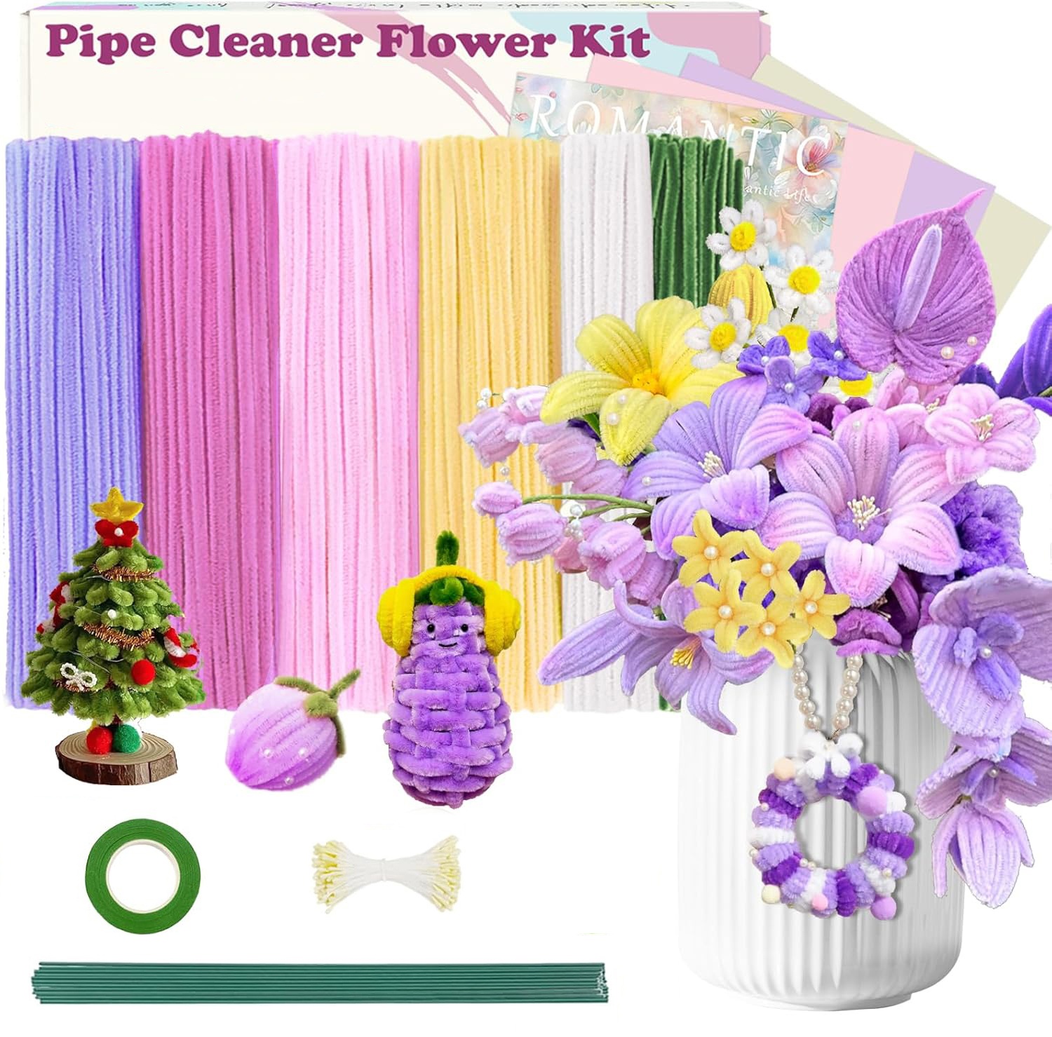 500 Pcs Pipe Cleaners Flower k - огляд і ціна Floral Tape Green