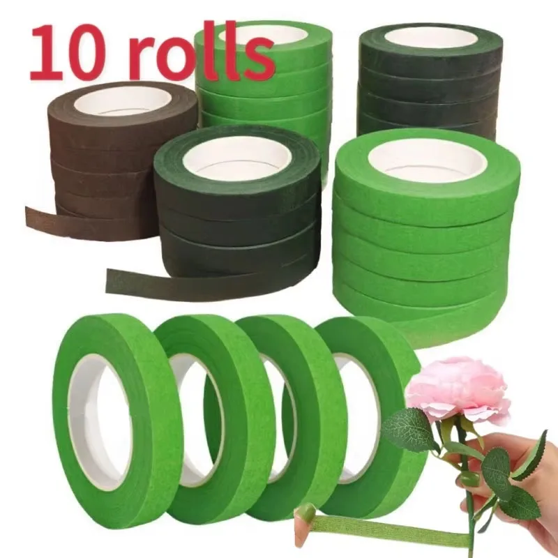 1-10rolls Bouquet Floral Stem  - огляд і ціна Floral Tape Green