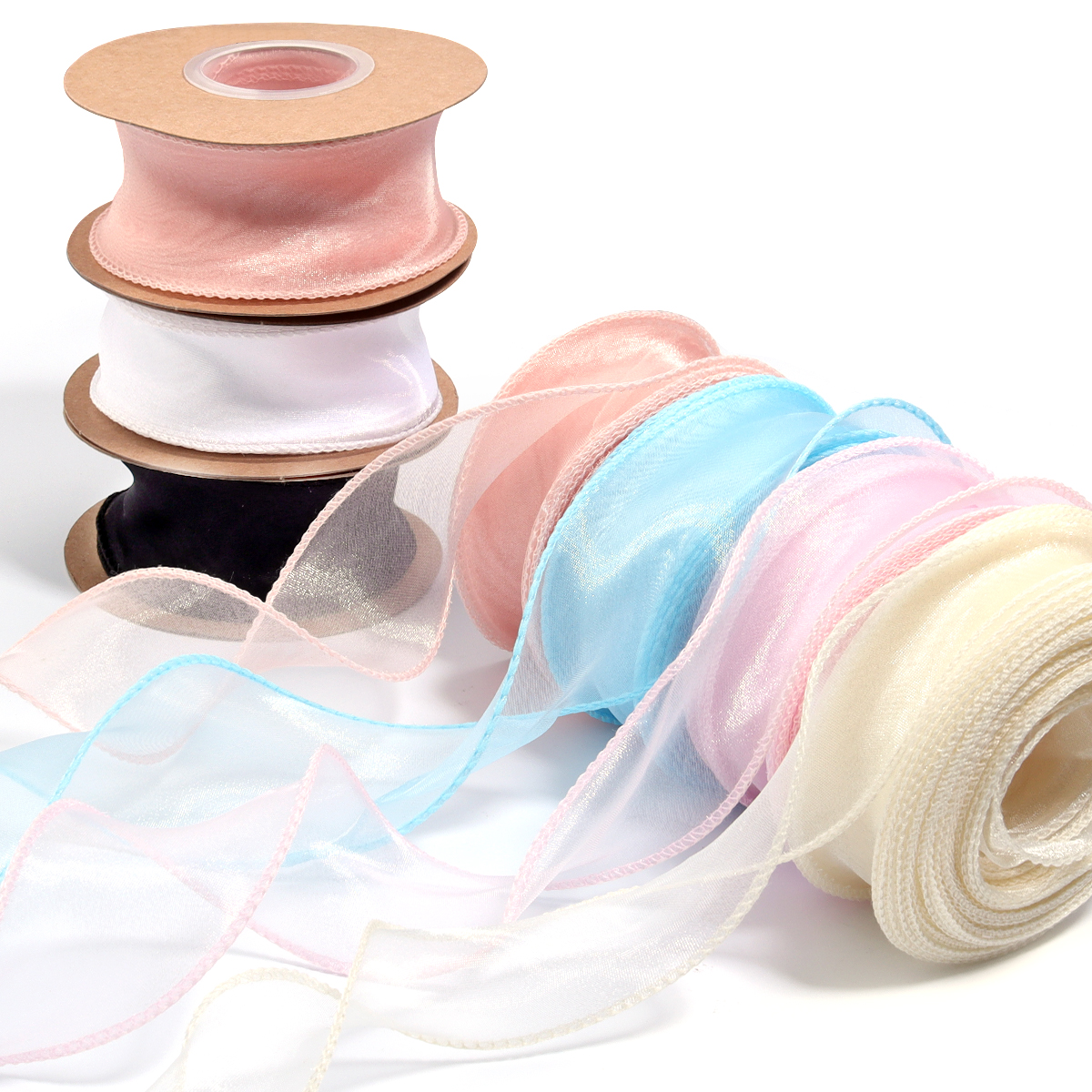 10yards/roll Sheer Chiffon Rib - огляд і ціна Ribbon Organza Roll