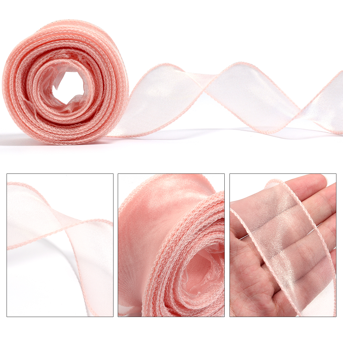 10yards/roll Sheer Chiffon Rib - огляд і ціна Ribbon Organza Roll