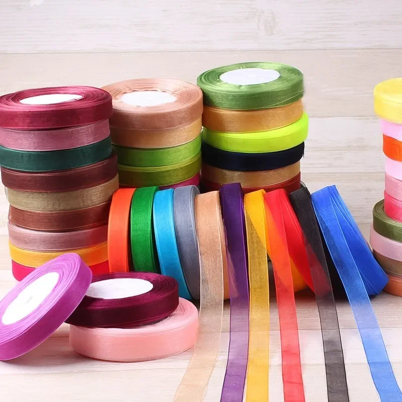 15mm 50yards/roll organza ribb - огляд і ціна Ribbon Organza Roll