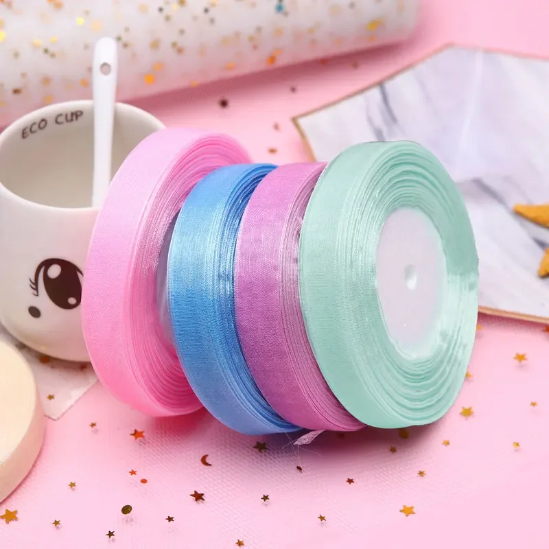 15mm 50yards/roll organza ribb - огляд і ціна Ribbon Organza Roll