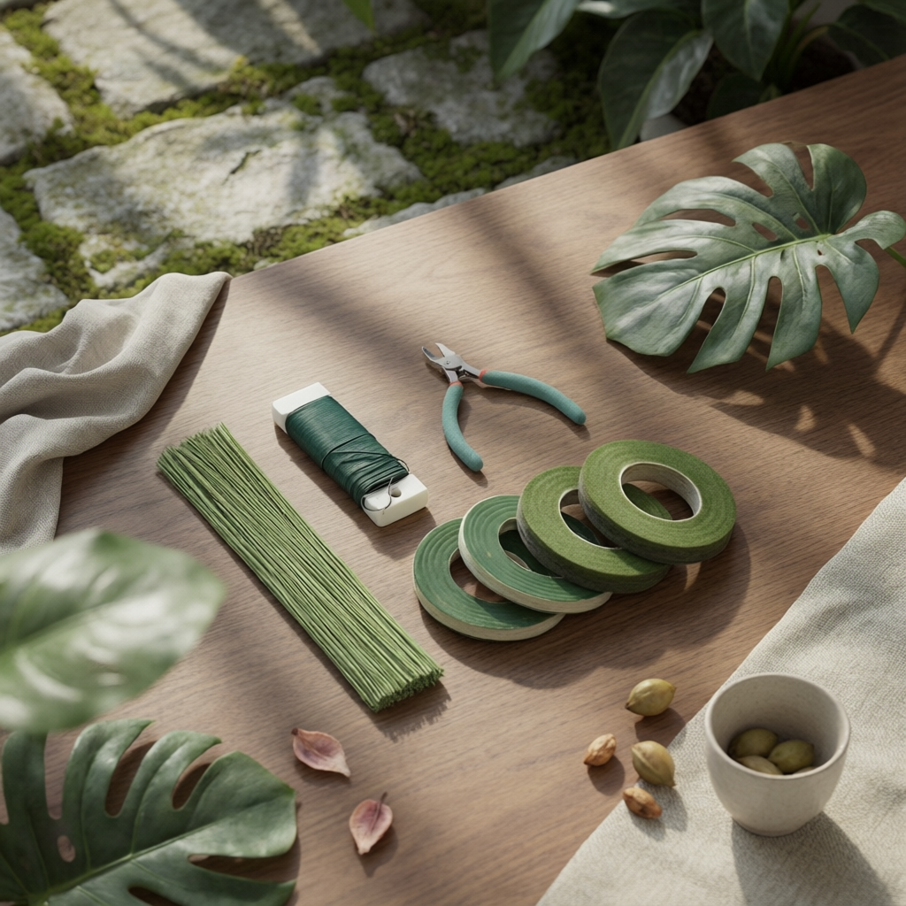 Floral Arrangement Making Kit  - огляд і ціна Floral Tape Green
