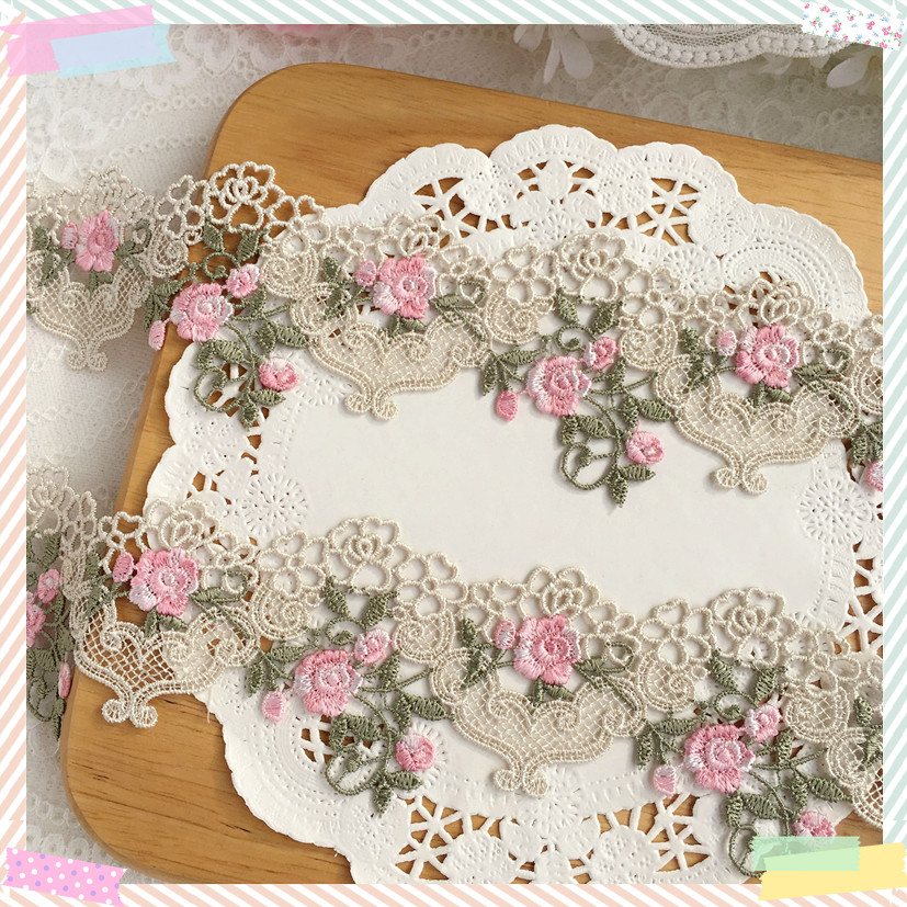 1yard 6cm Wide Pink Green Lace - огляд і ціна Floral Tape Green